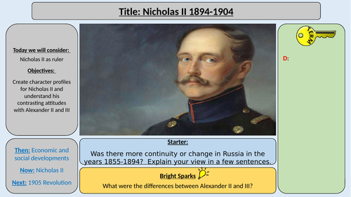 AQA Tsarist and Communist Russia - Nicholas II