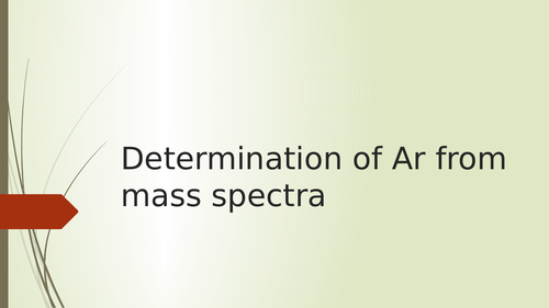 Mass spectra Questions - AS chemistry