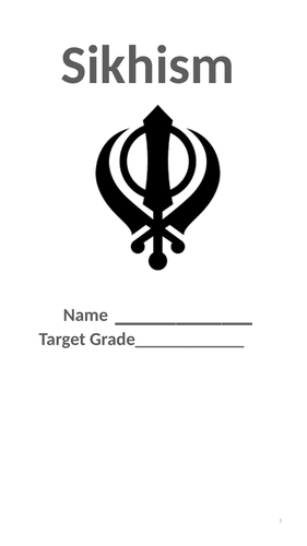 KS3 Sikhism differentiated work booklets for Y7 & Y8