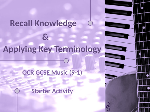 OCR GCSE Music - Recall Knowledge and Key Terminology Starter - AOS5 - Conventions of Pop