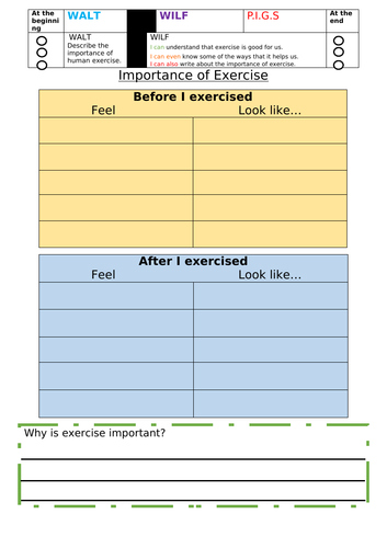 Science Exercise Worksheet