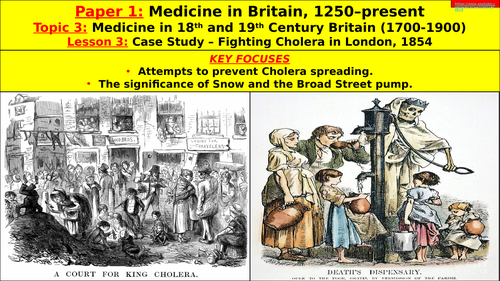 Edexcel GCSE Medicine, Topic 3 - 18th-19th Century, L3 - Fighting Cholera in London (John Snow)