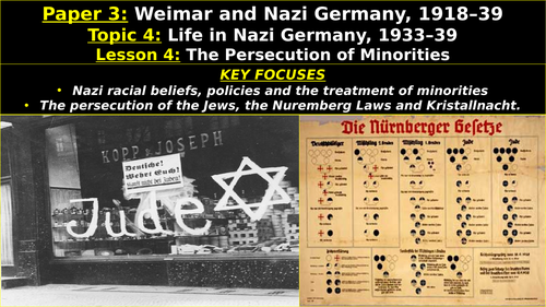 Edexcel Weimar & Nazi Germany, Topic 4: Life in Nazi Germany, L4: Persecution of Minorities (Jews)