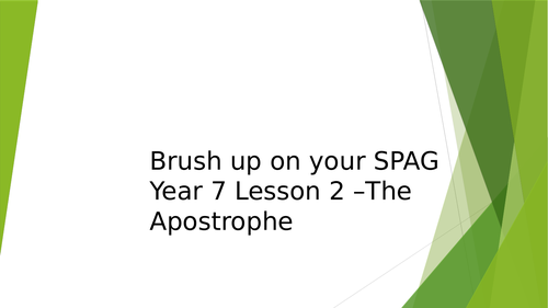 Brush up on your SPAG: The Apostrophe