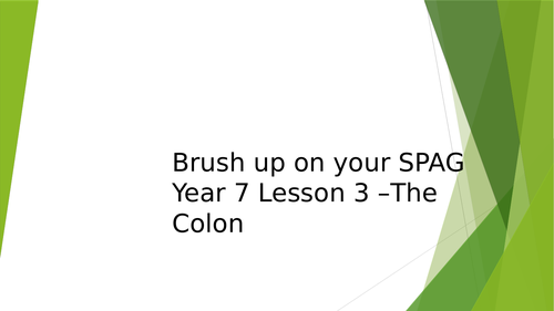 Brush up on your SPAG: The Colon