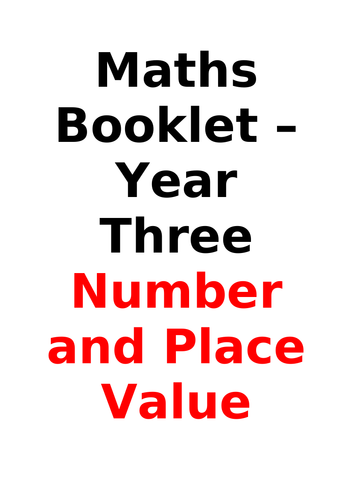 Year Three Maths Booklet - Number/Place Value