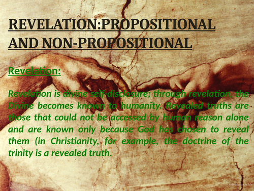 Revelation of God: Propositional and Non-Propositional