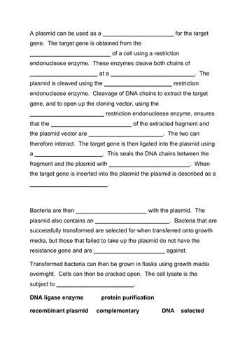 Genetic Engineering Gaps and Matching