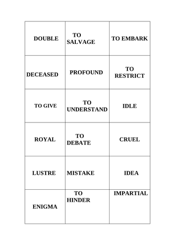 ENGLISH LANGUAGE GCSE foundation tier synonyms worksheet, activity, assessment