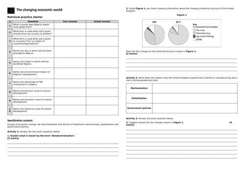 Changing Economic World revision lesson (AQA Geography)