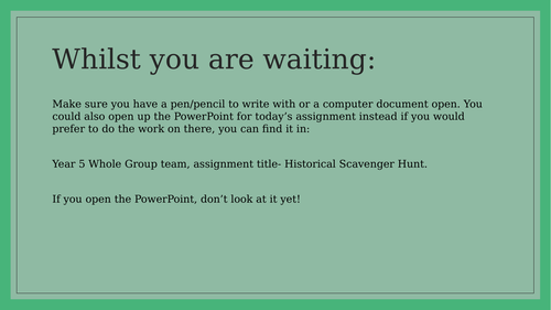 Historical Scavenger Hunt