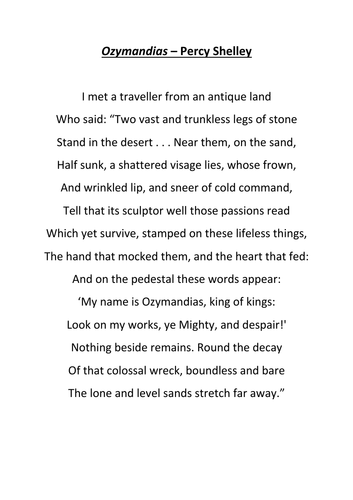 Memorising 'Ozymandias'