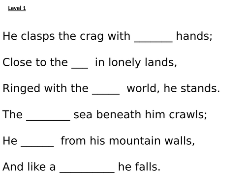 The Eagle - Poetry Analysis and Creative Writing