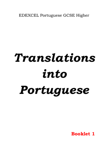 Translation into Portuguese - GCSE Higher