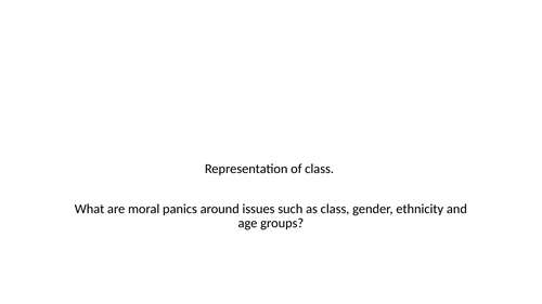 Sociology Cambridge International A level TOPIC: The Media Part 2 Media Representation and Effects