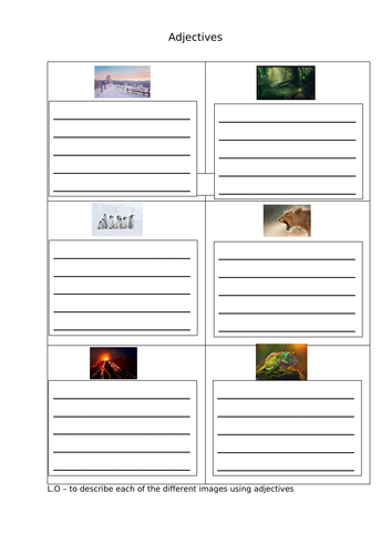 Differentiated adjectives activity for KS1