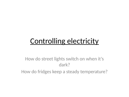 LDRs and Thermistors