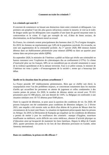 Revision podcast: criminalité et les ados et la politique