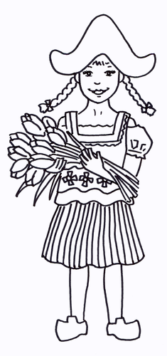 Dutch Girl Colouring Sheet - Early Years