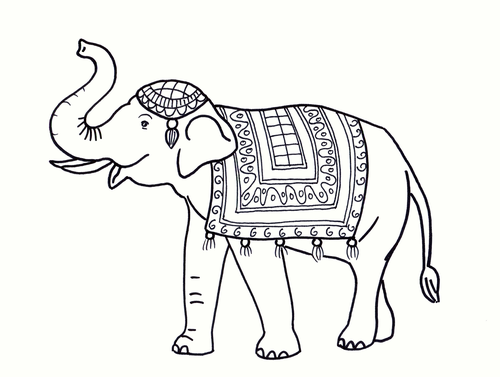 Indian elephant Colouring Sheet - Early Years