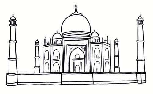 Taj Mahal Colouring Sheet - Early Years