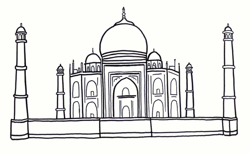 Taj Mahal Colouring Sheet - Early Years | Teaching Resources