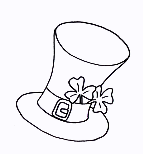 Top Hat with Shamrock Colouring Sheet - Early Years