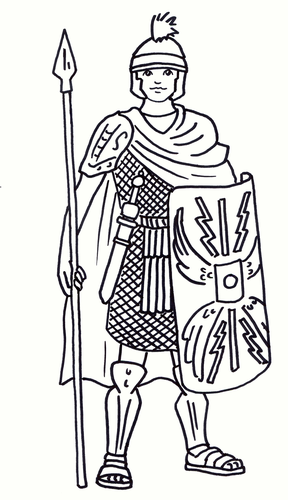 Roman Soldier Colouring Sheet - Early Years