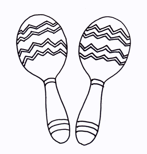 Maracas Colouring Sheet - Early Years