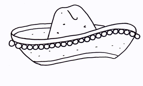 Sombrero Hat Colouring Sheet - Early Years