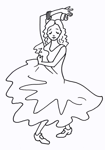 Spanish Flamenco Dancer Colouring Sheet - Early Years