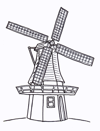 Windmill Colouring Sheet - Early Years