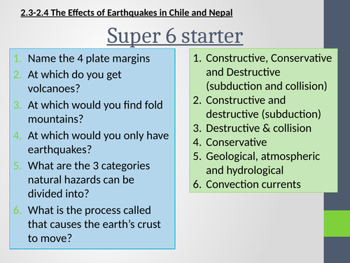 AQA GCSE Geography - 2.3 - Effects of earthquakes