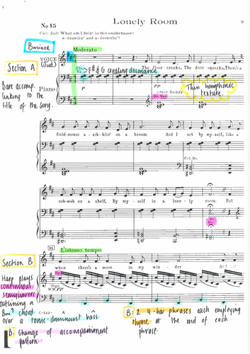 Fully Annotated Score for Lonely Room from OKLAHOMA by Rodgers