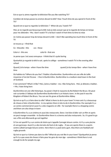 National 5 Performance prep help sheets