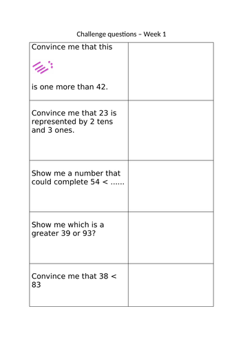 Year 2 - maths challenge questions