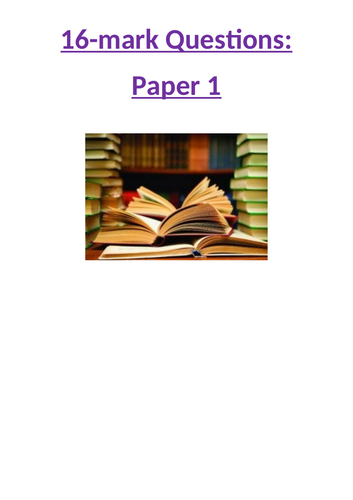 Paper 1 16-marker essay booklet