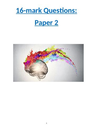 Paper 2 16-marker essay booklet