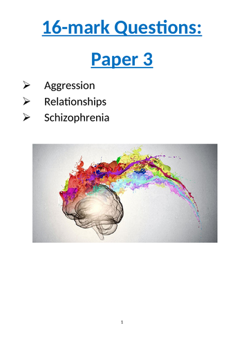 Paper 3 16-marker essay booklet