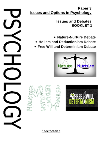 Issues and Debates Content Booklets