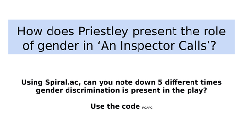 An Inspector Calls: Gender