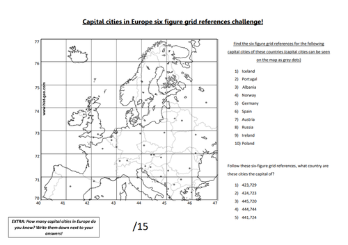 6 Figure grid references worksheet