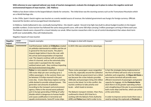 Changing Nature of Tourism - Mass Tourism, pros, cons and Mallorca Case Study