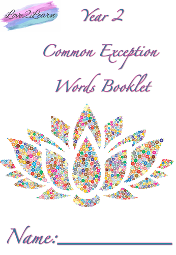 Year 2 Common Exception Words Booklet