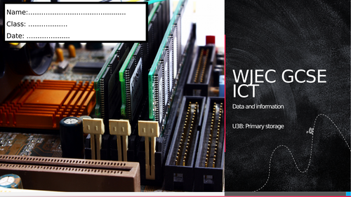 WJEC ICT Unit 3 - Storage and access of data