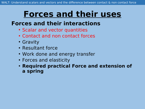 Contact and Non Contact forces
