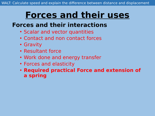 speed, distance and displacement