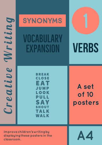 Poster: 10 Verbs for Creative Writing