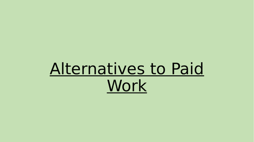 City and Guilds Alternatives to Paid Work