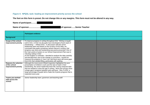 NPQSL assignment and feedback. Improving writing across KS2